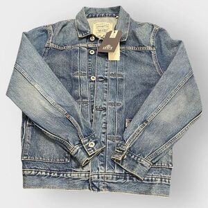 Levi's Made & Crafted Pleated Front Type II Denim Jean Jacket Mens size S New